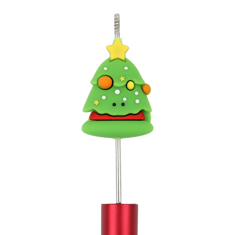 20Pcs Silicone 3D Focal Beads Christmas Tree Decorate Star Top 2