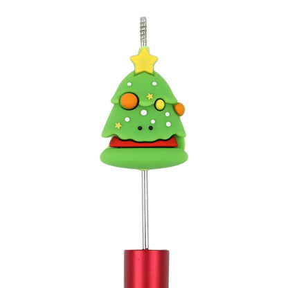 20Pcs Silicone 3D Focal Beads Christmas Tree Decorate Star Top 2