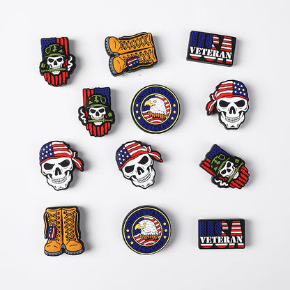 20Pcs Silicone Focal Beads USA Veterans Series Military Symbols Emblem Design 5