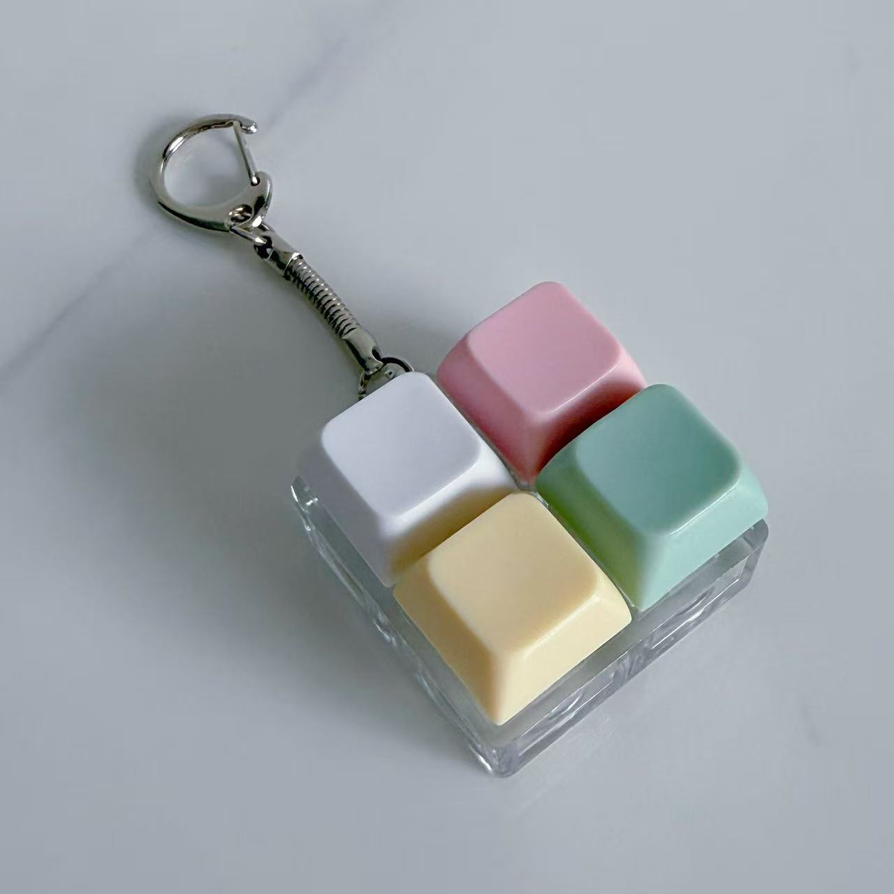Plastic Keychain Button Mechanical Key Keyboard Fidget Toy 13