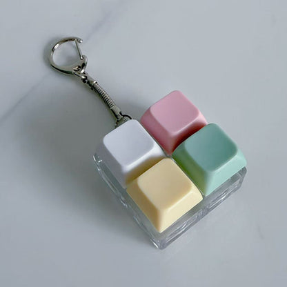 Plastic Keychain Button Mechanical Key Keyboard Fidget Toy 13
