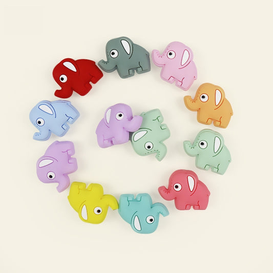 Silicone Focal Beads Elephant Animals Side Profile Design