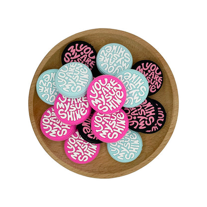 20pcs Silicone Focal Beads You Are My Sunshine Raised Text Design 5