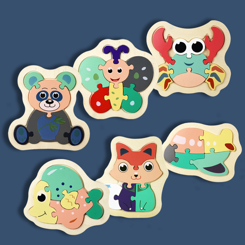 Wooden 3D Animal Puzzle Educational Toy for Kids 4