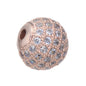 Brass Round Beads with Fancy Zirconia Pave 14mm 5pcs 7