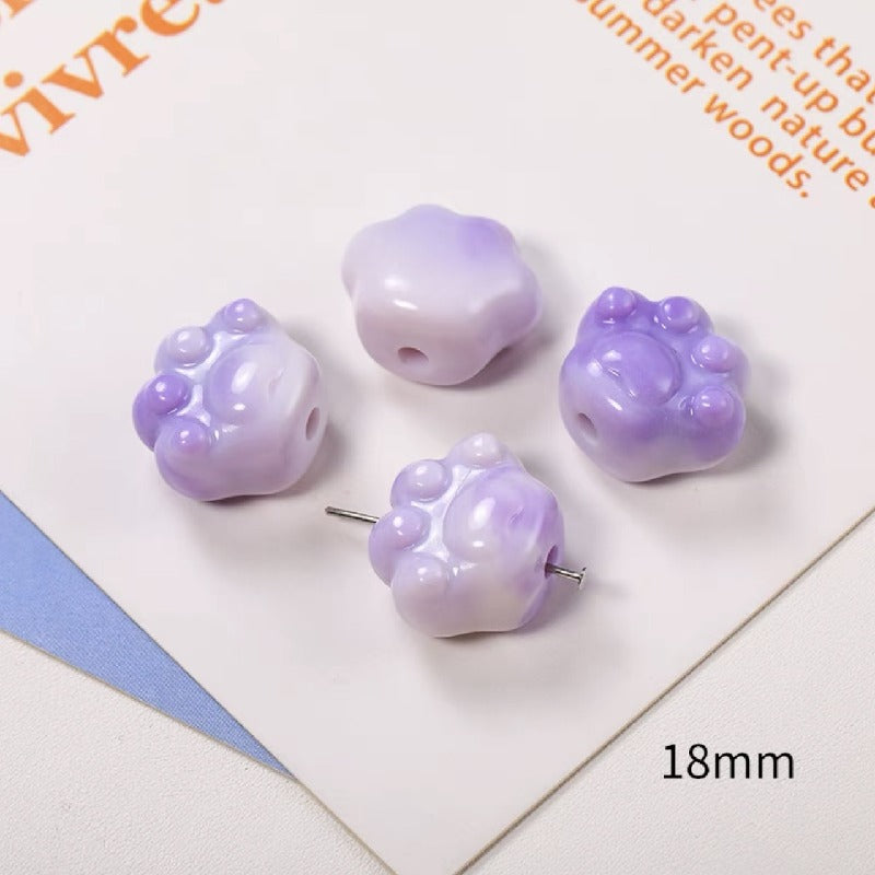 10pcs 18mm Cat Claw Acrylic Beads DIY Bracelet Making 13