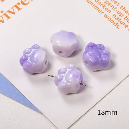10pcs 18mm Cat Claw Acrylic Beads DIY Bracelet Making 13