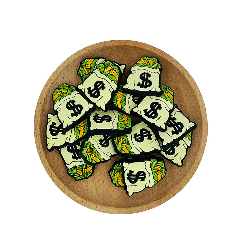 20pcs Silicone Focal Beads Money Bag Filled with Cash Design 2