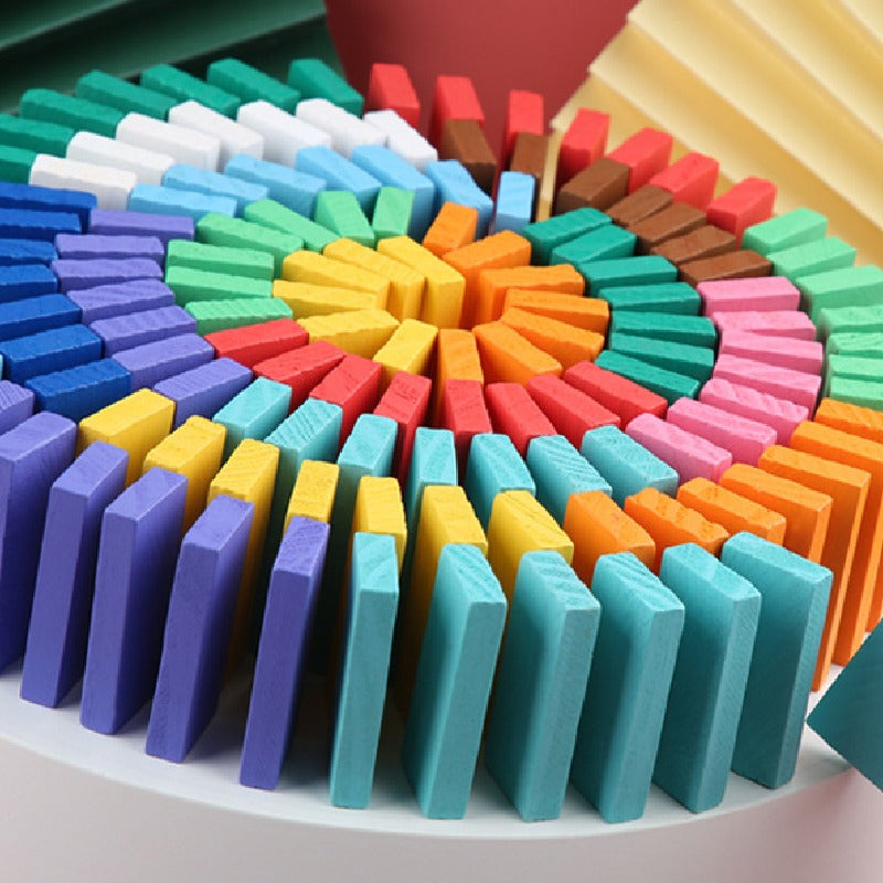 Wooden Building Blocks Educational Dominoes Toy for Kids 4