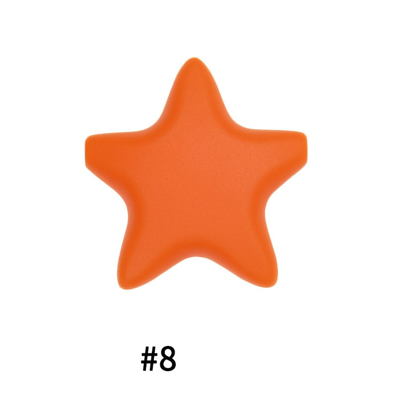 45mm Star Silicone Beads 50pcs