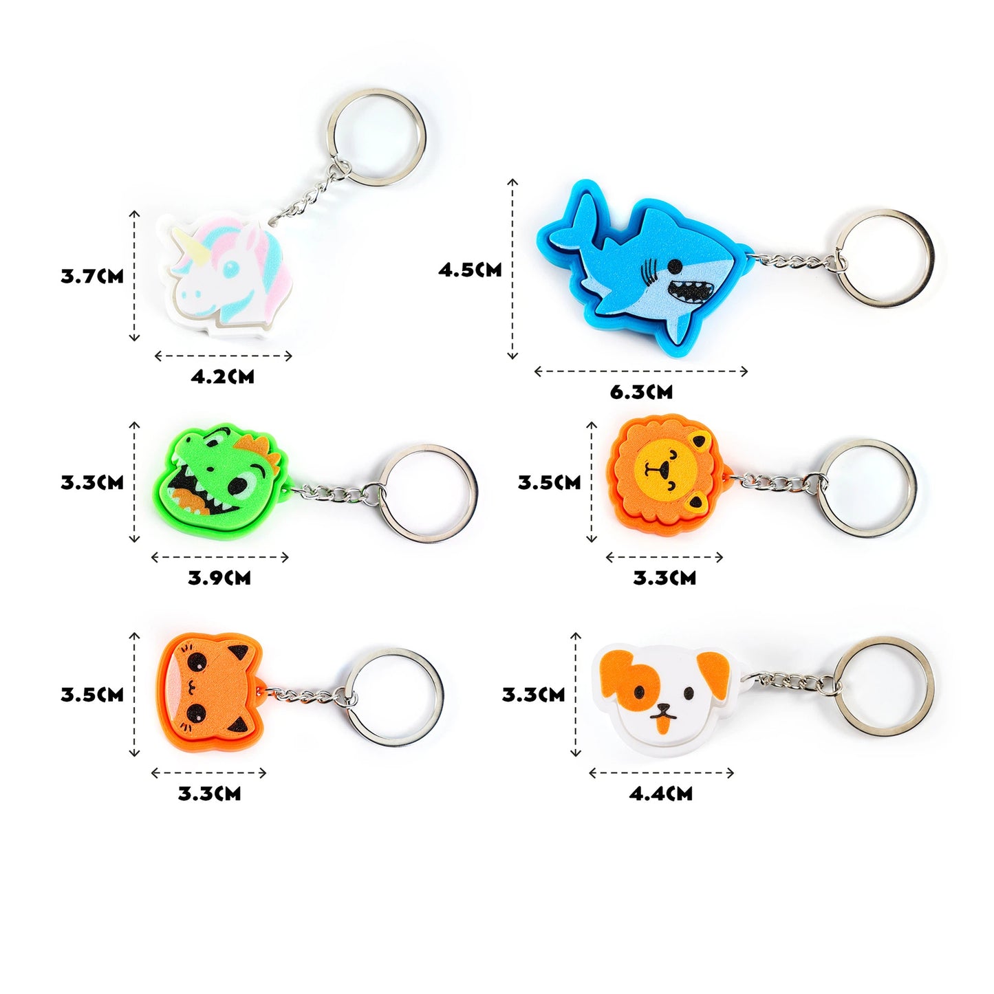 3D Printed Animal Keychain Pop Button Fidget Toy 3