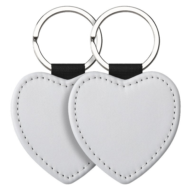 Sublimation Blank Leather Keychain Rectangular and Heart Shape 13