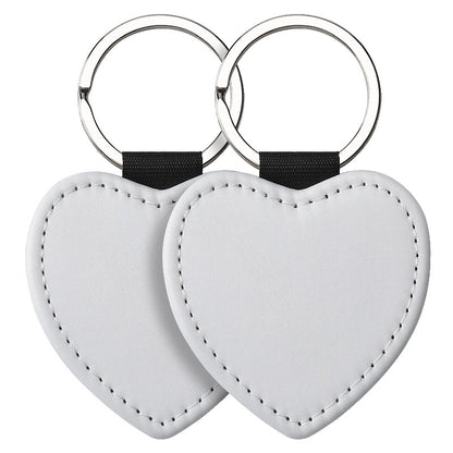 Sublimation Blank Leather Keychain Rectangular and Heart Shape 13