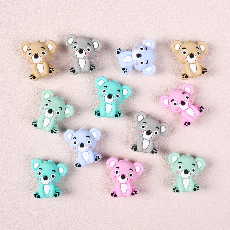 20Pcs Silicone 3D Focal Beads Sitting Koala Front Facing 2