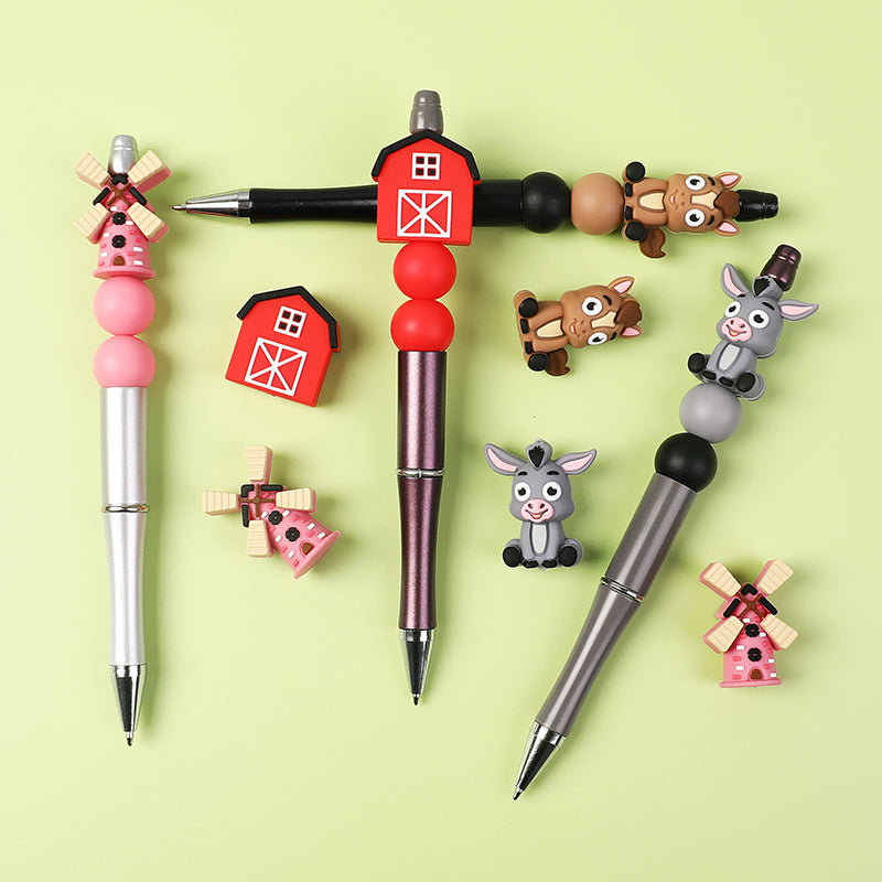 20Pcs Silicone 3D Focal Beads Farm Animal Theme Variety Set 7