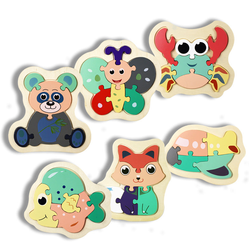 Wooden 3D Animal Puzzle Educational Toy for Kids