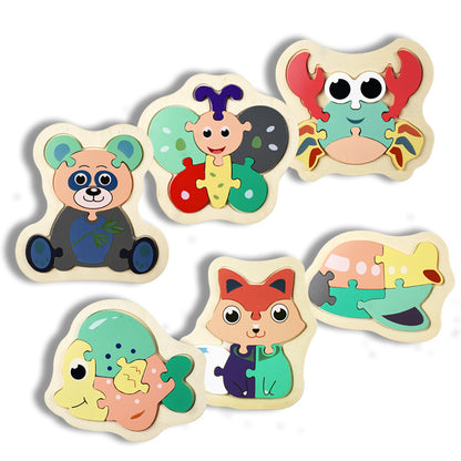 Wooden 3D Animal Puzzle Educational Toy for Kids