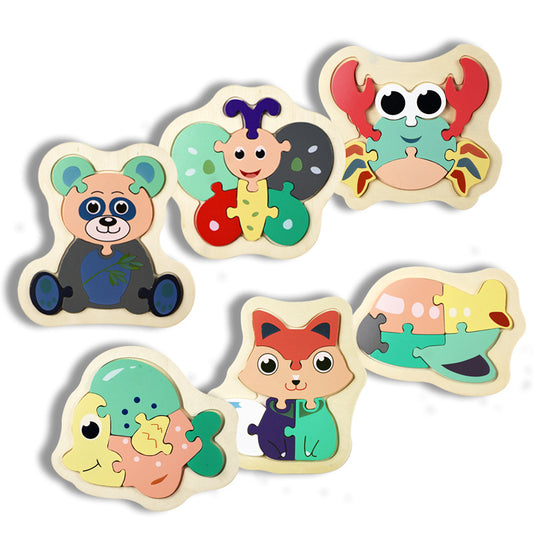 Wooden 3D Animal Puzzle Educational Toy for Kids