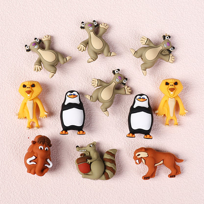 20Pcs Silicone 3D Focal Beads Penguin Animal Characters Set 3
