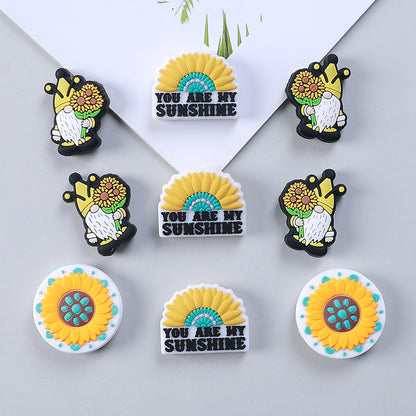 20pcs Silicone Focal Beads Daisy Variety Set You Are My Sunshine Text 14