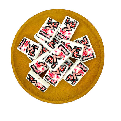 Silicone Focal Beads Valentine Love Word with Gnome Figure 4