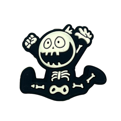 20pcs Silicone Focal Beads Halloween Happy Skeleton Jumping Pose