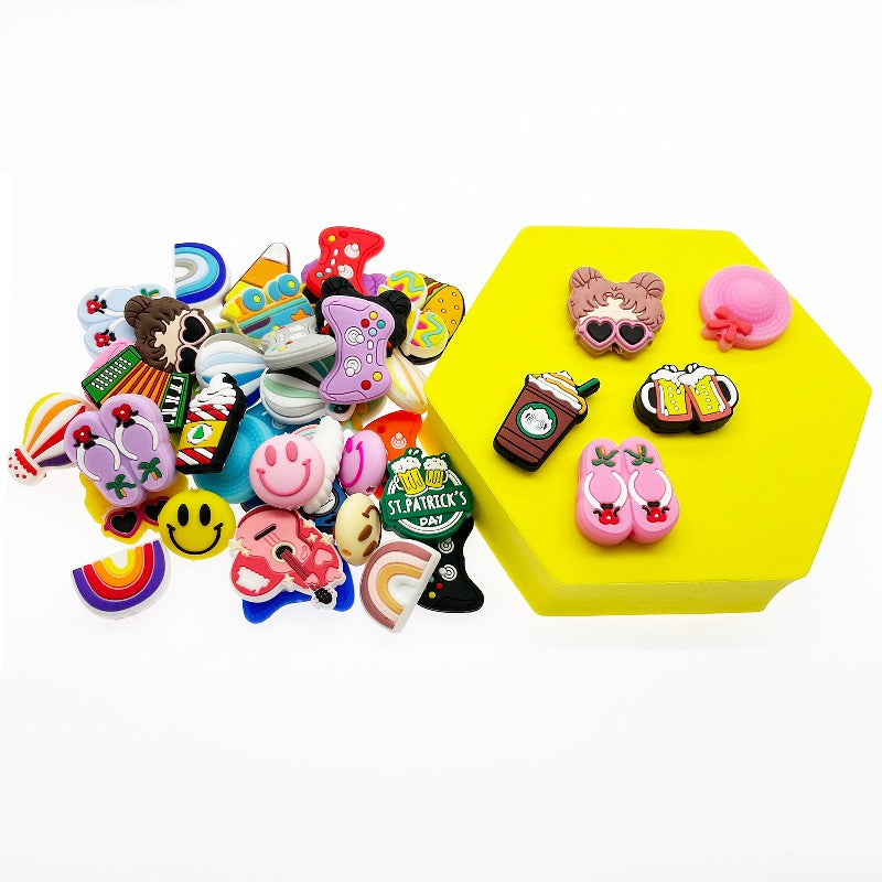 100Pcs Silicone Focal Beads Bulk Different Random Mix 4