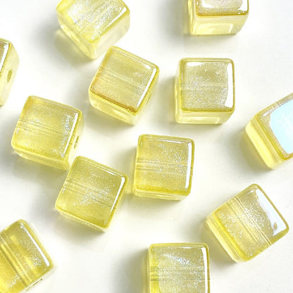 50pcs 14mm Colorful UV Finish Cube Acrylic Beads Jewelry Making 7