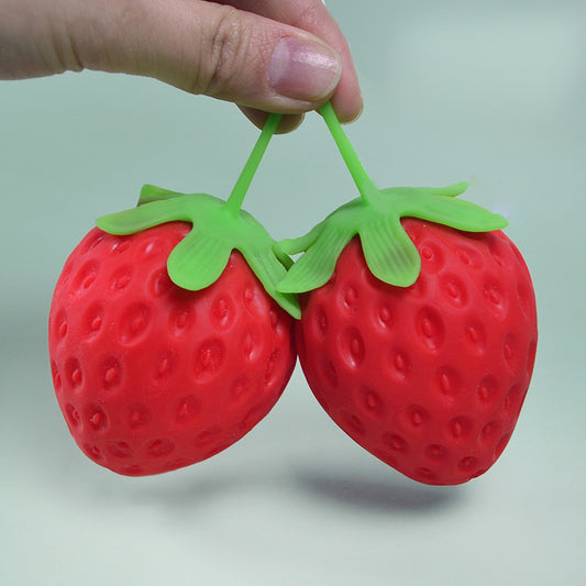 TPR Strawberry Squeeze Sensory Stress Ball Toy 5.5 × 8cm