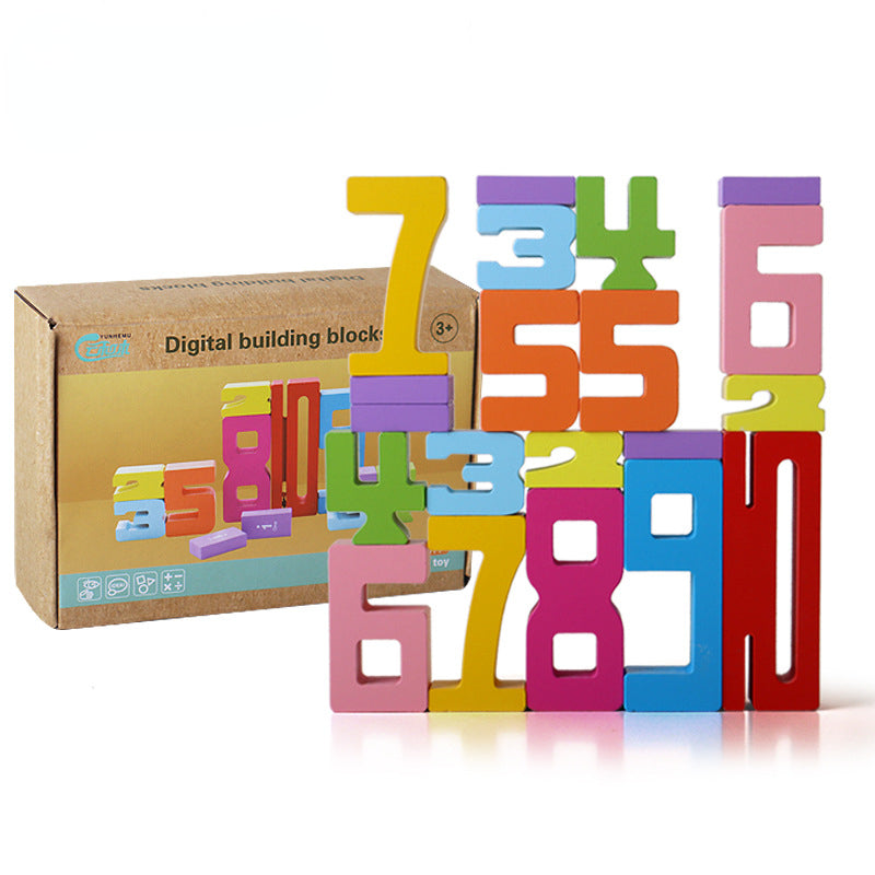 Wooden Building Blocks Montessori Toys Educational Number Set 5