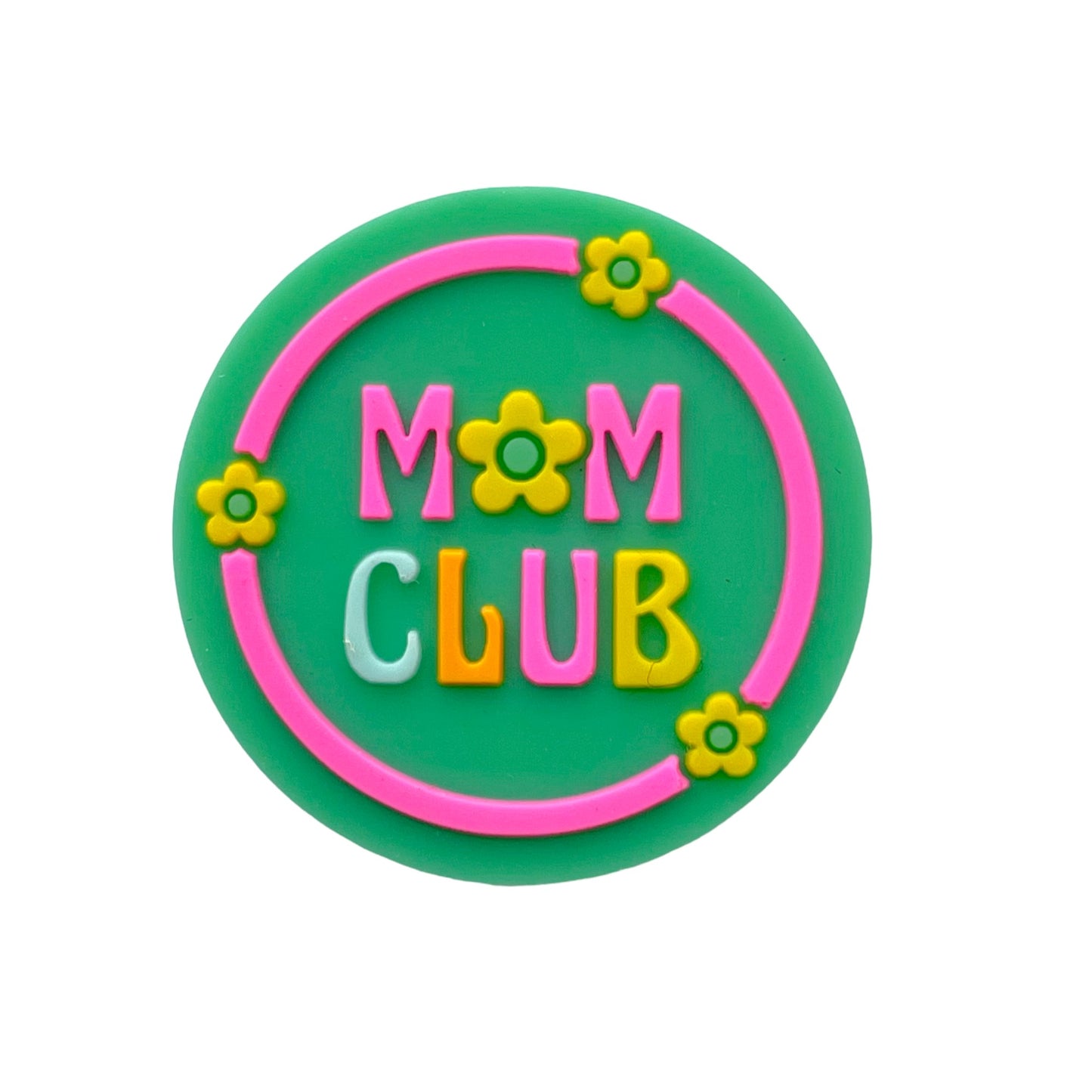 20pcs Silicone Focal Beads MOM Club With Flower Accents 3