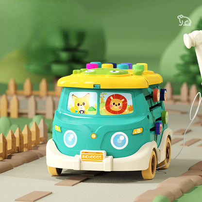 Plastic Montessori Toys Multi-Function Bus Busy Ball Activity Toy 3