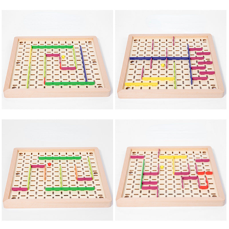 Wooden Thinking Maze Montessori Toys Educational Puzzle for Kids