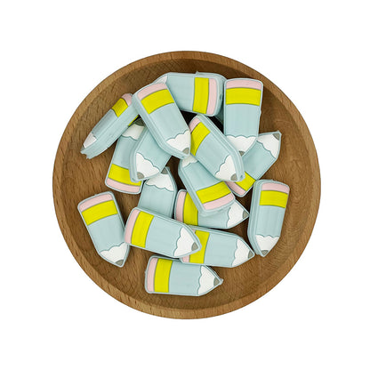20pcs Silicone Focal Beads Pencil Flat Design 2