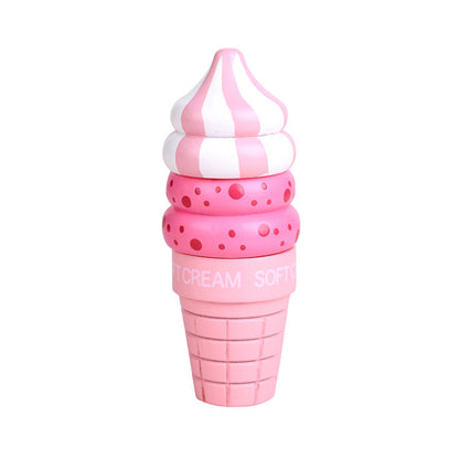Wooden Pretend Play Magnetic Ice Cream Toy for Kids 8