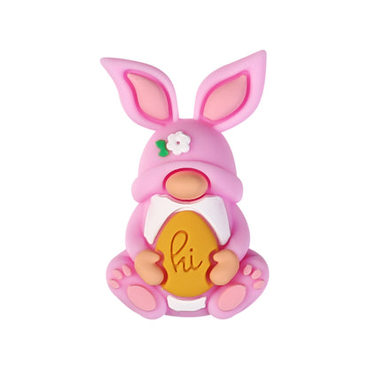 20Pcs Silicone 3D Focal Beads Easter Bunny Chick Holding Easter Egg 21