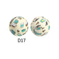 50pcs 15mm Rhombus Printed Silicone Beads Multi Color Design 27
