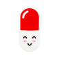 20pcs Silicone Focal Beads Pill Capsule Smiling Face