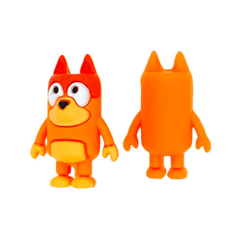 Silicone 3D Focal Beads Orange Standing Puppy Figure
