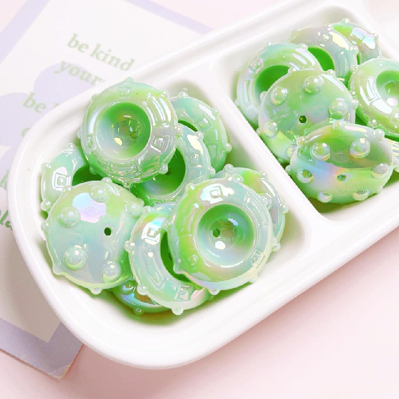 10pcs 30mm Candy Frisbee Acrylic Beads DIY Bracelet Making 7