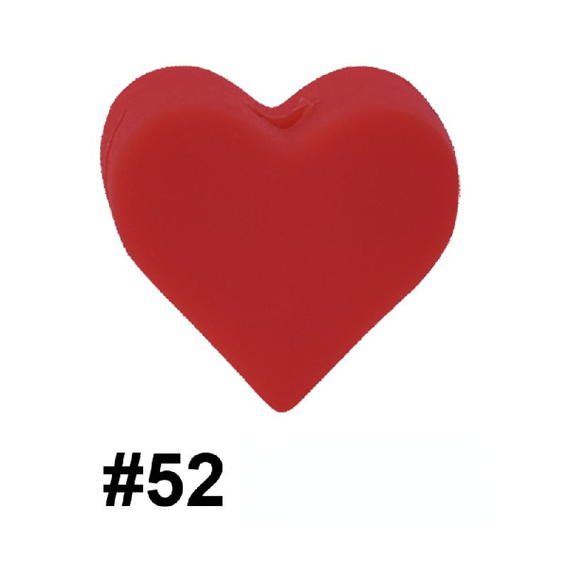 50pcs 14mm Heart Silicone Beads Colorful Diy Teether Accessories 27