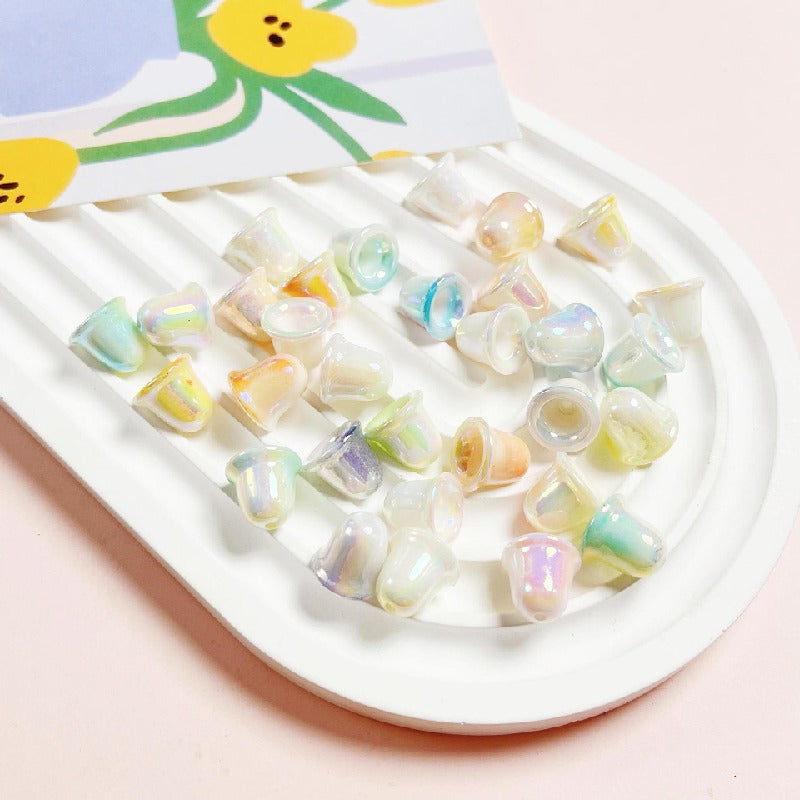 10pcs 11mm Double Colored Bell Acrylic Beads Orchid Bracelet Accessories 3
