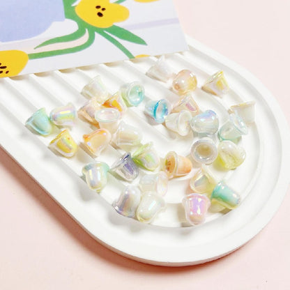 10pcs 11mm Double Colored Bell Acrylic Beads Orchid Bracelet Accessories 3