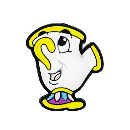 20pcs Silicone Focal Beads Smiling Teacup Character Face Design