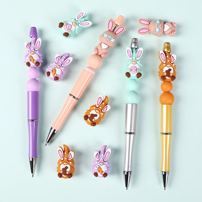 Silicone 3D Focal Beads Easter Bunny Holding Carrot Detail 10