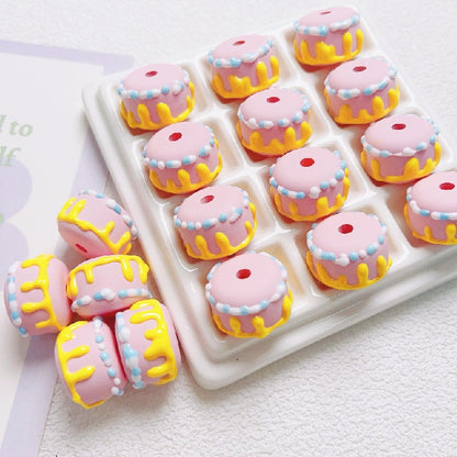 10pcs 14x20mm Cake Acrylic Beads DIY Bracelet Making 12