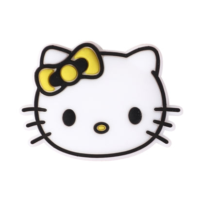20Pcs Silicone Focal Beads White Cat Head with Bow Detail 6