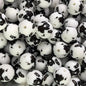 50pcs 15mm Playful Black Ghost Print Silicone Beads