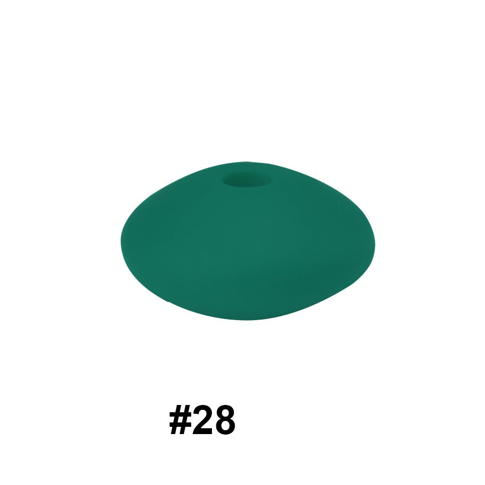 50pcs 12mm Silicone Flat Spacer Beads Solid Color Matte Finish 84