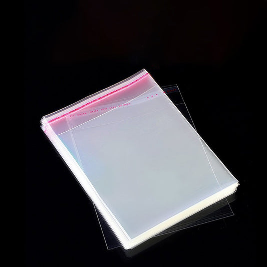 100pcs Transparent Self-Adhesive OPP Bags 15x25cm 2mil-3.5mil Packaging